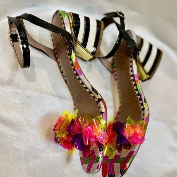 Betsey Johnson Kove Multicolor Open Toe Sandals size 7.5 - Picture 7 of 7